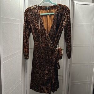 Beautiful animal print J Crew wrap dress